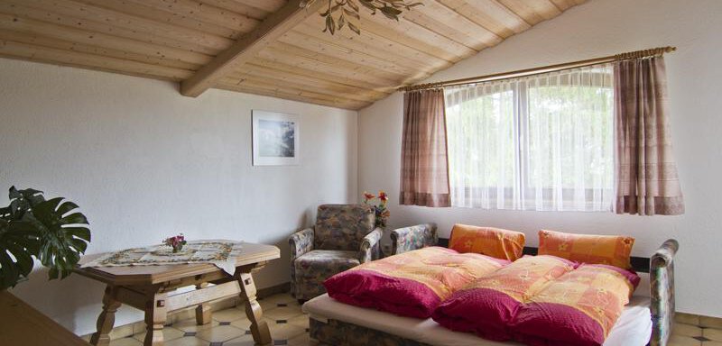 Wohnraum mit Schlafsofa Wohnraum mit Schlafsofa - Apparthotel Riina - Sautens