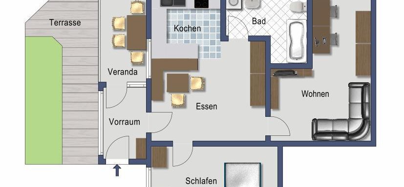 Veranda Grundriss - Ferienhof Haderlehn - Sautens