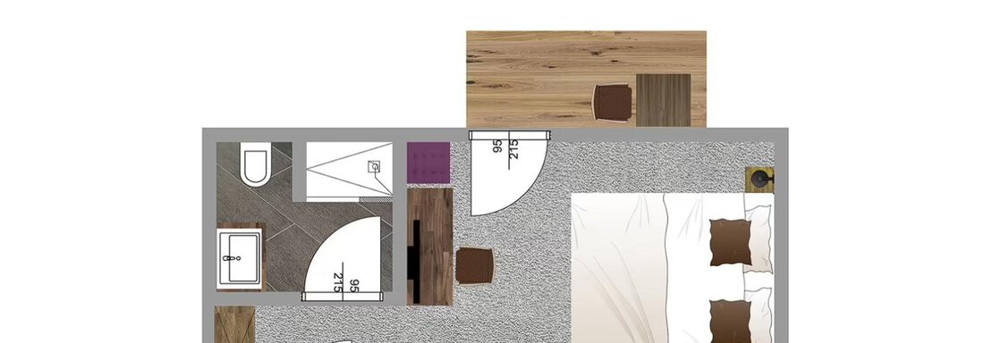 Grundriss Doppelzimmer Jöchle - Hotel Ritzlerhof - Sautens