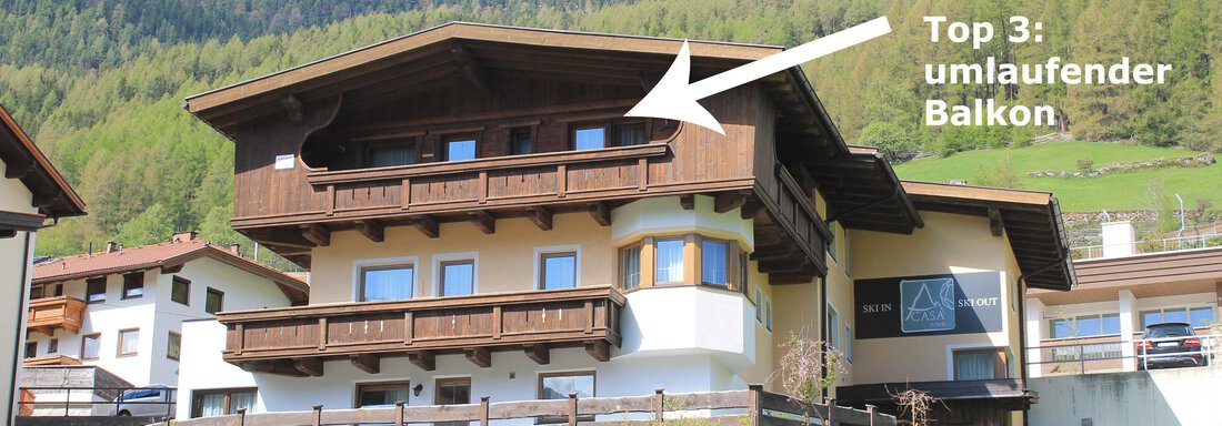 Alpen Juwel, Top 3: umlaufender Balkon - A CASA Appartements Juwel - Sölden