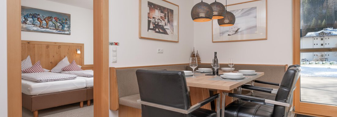 Essbereich und Doppelzimmer - Apart Manuel - Sölden