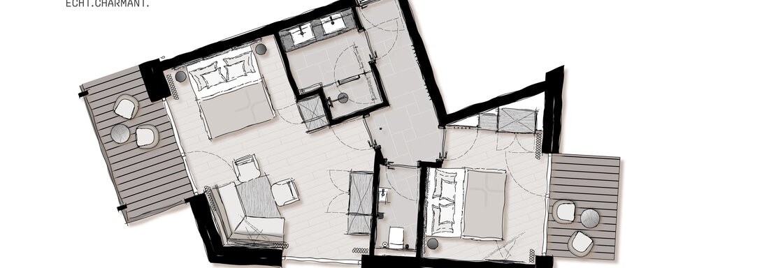 Familien Suite Grundriss - Edelweiss echt.charmant. - Sölden