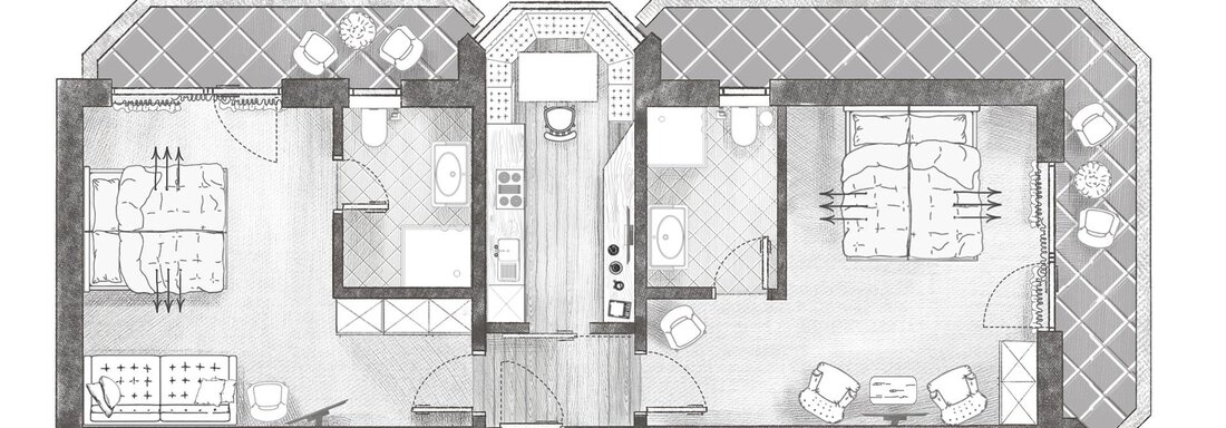 sketch apartment MEDIUM - Tatte-Apartment - Sölden