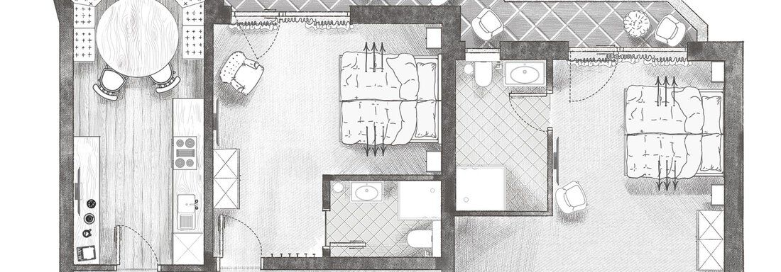 sketch apartment MEDIUM - Tatte-Apartment - Sölden