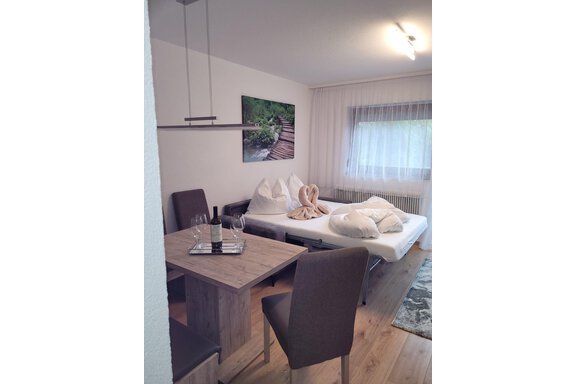 Sitzecke und Doppelausziehcouch - Apartment Zaharia - Umhausen