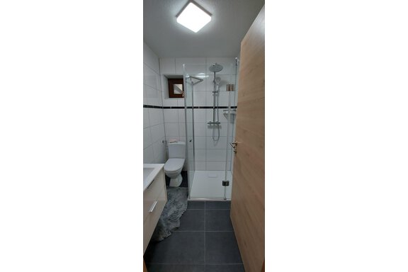 Badezimmer mit Dusche und WC - Apartment Zaharia - Umhausen