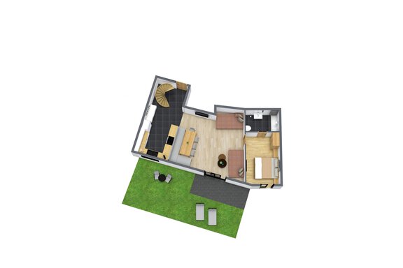 Skizze Chalet Waldhart  - Parterre - Umhausen