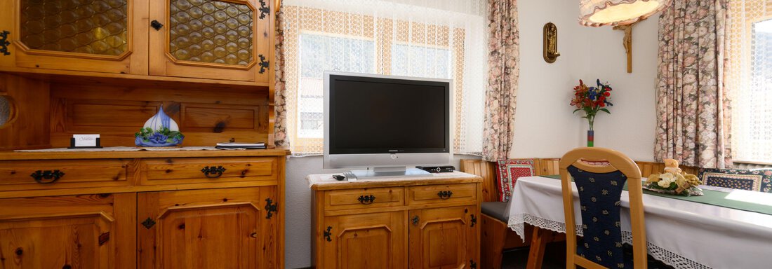 Wohnzimmer mit TV - Ferienwohnung Martina - Umhausen