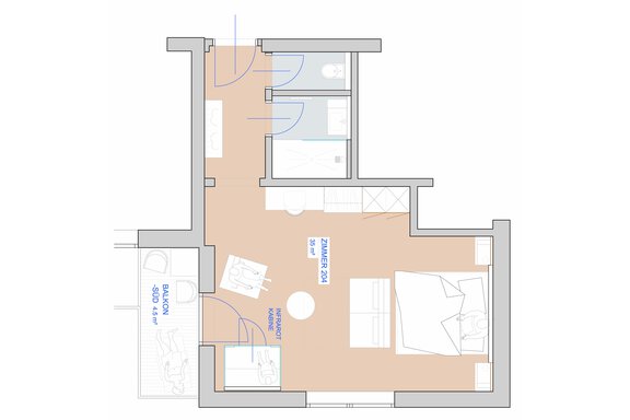 solo 2025 MACUN zimmerplan 204 3 VK A4 quer - Hotel Macun - Vent